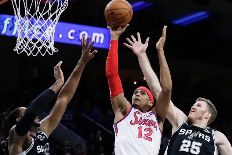 Tobias Harris led the Sixers with 26 points in Friday's win over the Spurs.