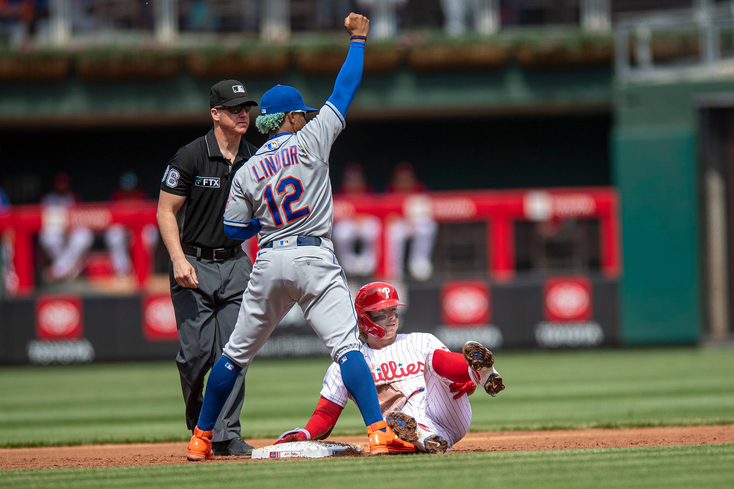 Phillies fan falls in to Red Sox bullpen, carted out by medical personnel  #Shorts 