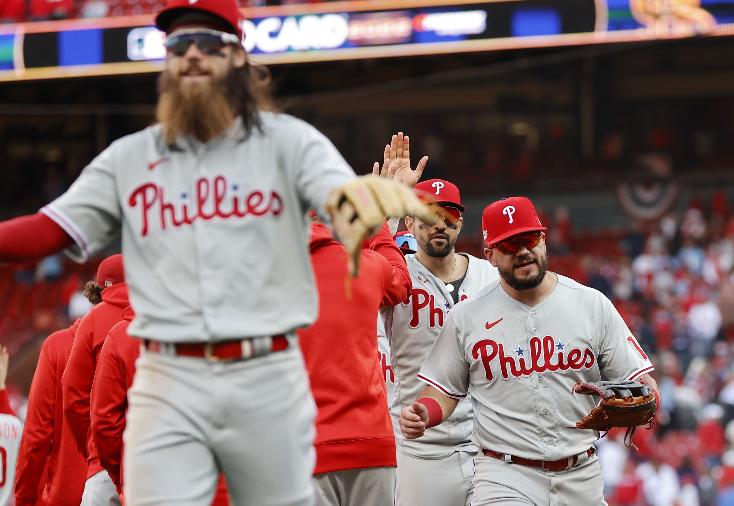 MLB playoffs: Phillies score six in the ninth to beat Cardinals 6-3 in Game  1 of their wild-card series