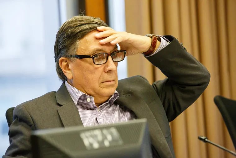 Frank DiCicco, former chair of the Zoning Board of Adjustment, during a meeting at 1515 Arch St. offices in 2019. Meetings have been remote since COVID-19 struck, but now the city is going to return to in-person.