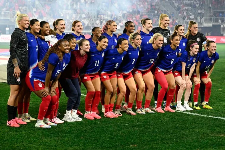 The players of this year's U.S. women's Olympic soccer team.