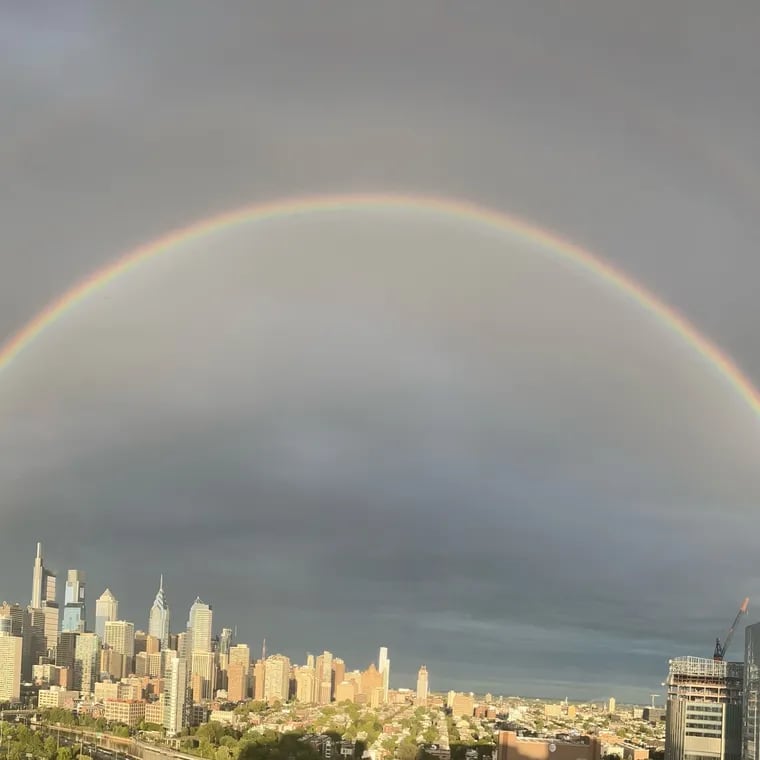 A rainbow over Philadelphia on Sept. 7, 2024.