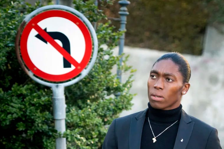 In this Monday, Feb. 18,2019 file photo, South Africa's runner Caster Semenya, current 800-meter Olympic gold medalist and world champion, arrives for the first day of her hearing at the international Court of Arbitration for Sport, CAS, in Lausanne, Switzerland.