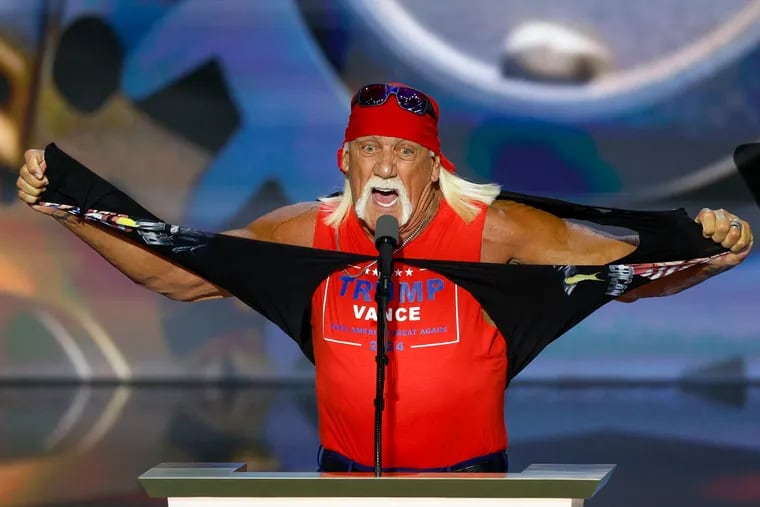 Hulk Hogan, professional entertainer and wrestler, addressed the Republican National Convention in July.