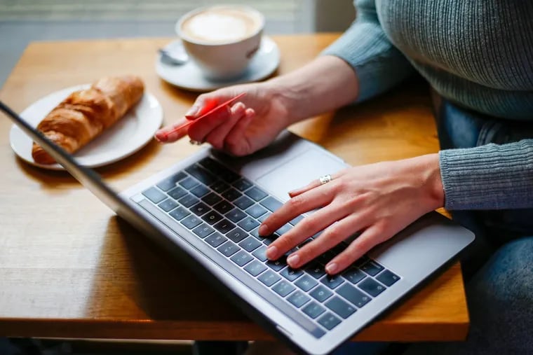 A consumer uses a credit card for internet shopping.