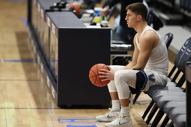 Villanova guard Collin Gillespie before the Wildcats' game against Creighton on March 3 at the Finneran Pavilion.