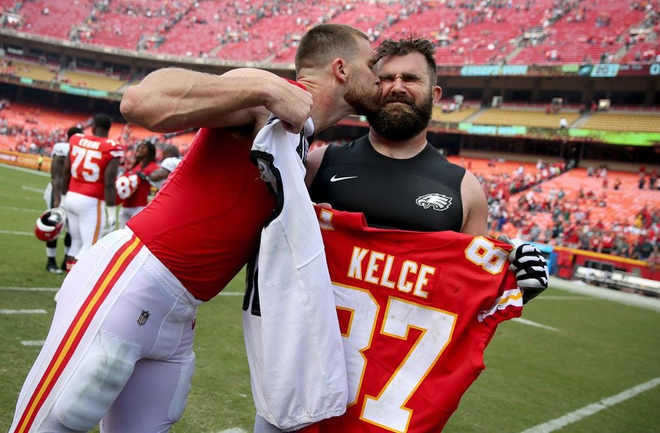 kelce half and half jersey