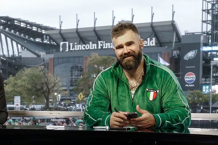 Jason Kelce at Xfinity Live as part of ESPN's Monday Night Football coverage. Monday,  September 16, 2024.