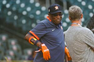 World Series: Astros manager Dusty Baker's wristbands on display