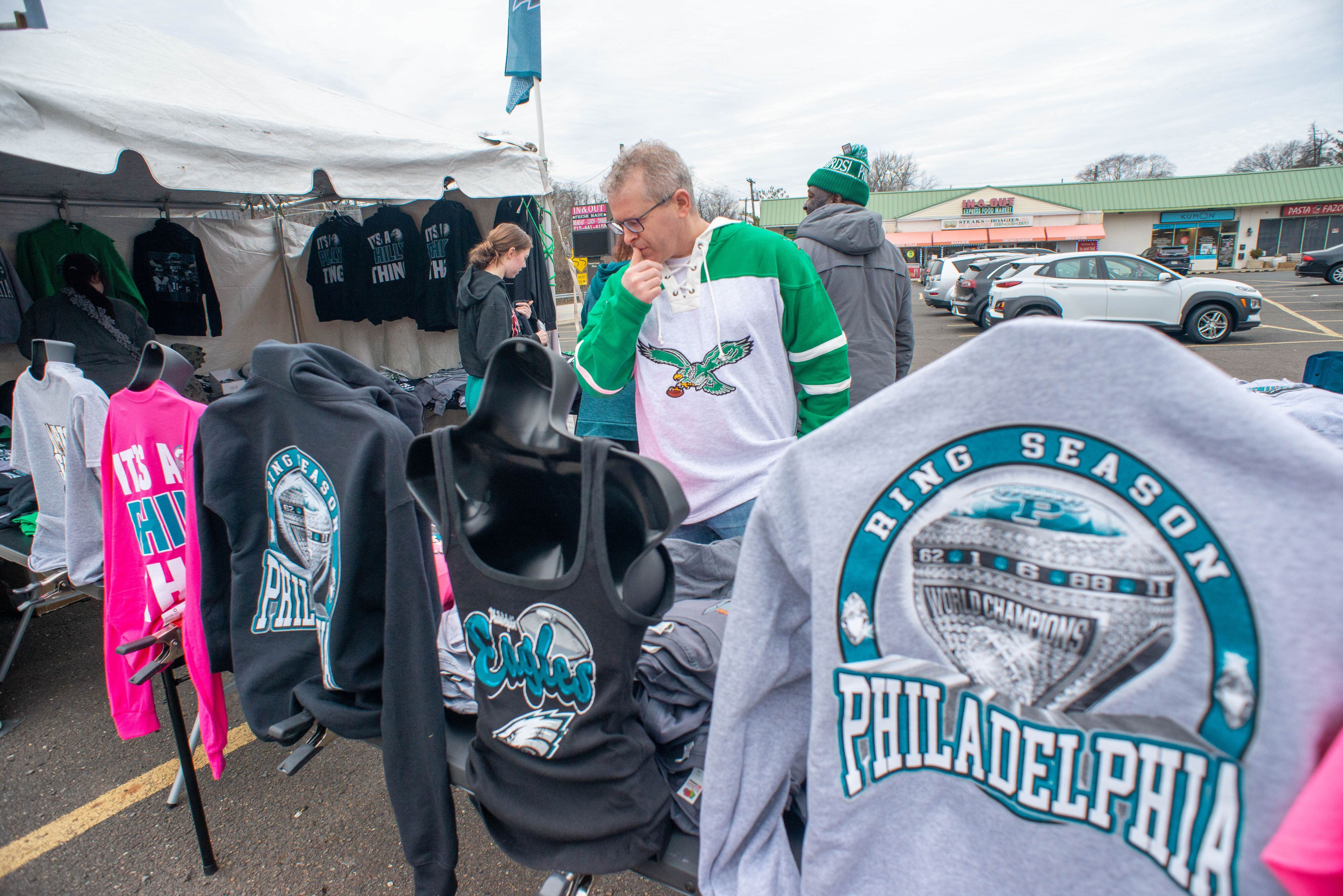 Eagles fans flock to Lincoln Financial Field before the Super Bowl to shop