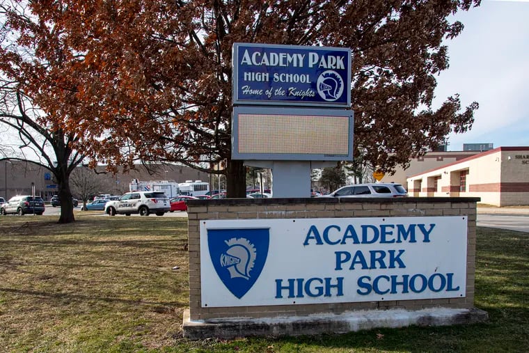 File photo of Academy Park High School in Sharon Hill, Delaware County.