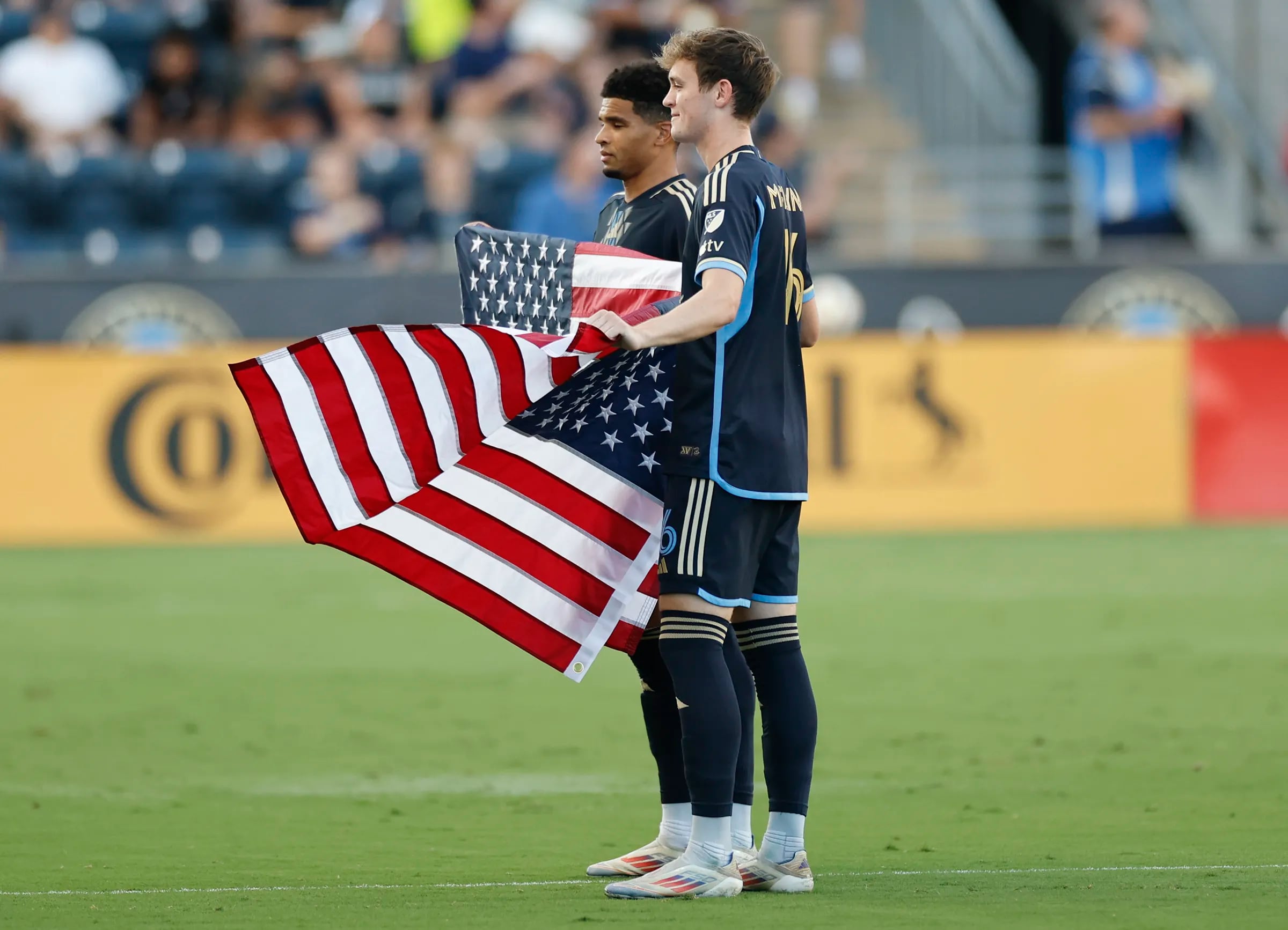 The Union's Nathan Harriel (left) and Jack McGlynn) are part of the U.S. men's Olympic soccer team.