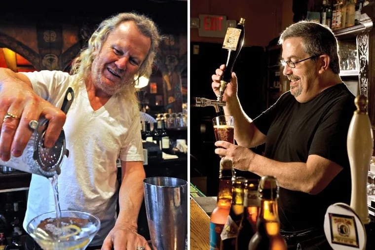 Fergus Carey, left, has expanded his bar holdings while Tom Peters, right, has returned to Monk's Cafe.