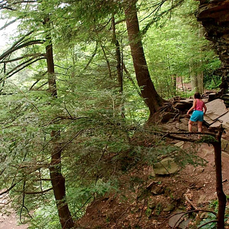 Bring sturdy shoes or hiking boots to take on Ricketts Glen State Park's trails, and resist shortcuts; the terrain can be treacherous. (Carolyn Kaster/AP)