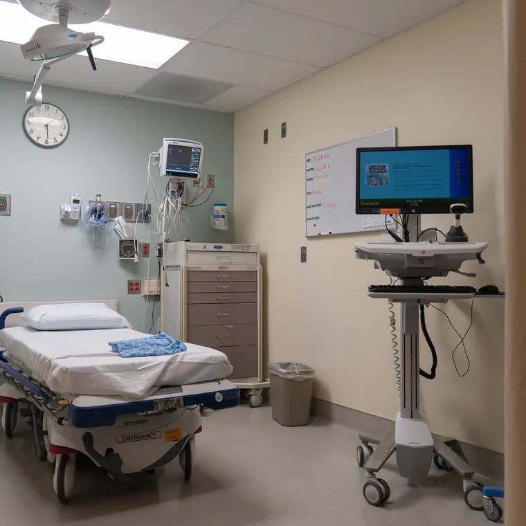 An empty room is seen inside the emergency room of Sharp Memorial Hospital in San Diego, Calif., on Thursday, Jan. 28, 2021. MUST CREDIT: Bing Guan/Bloomberg