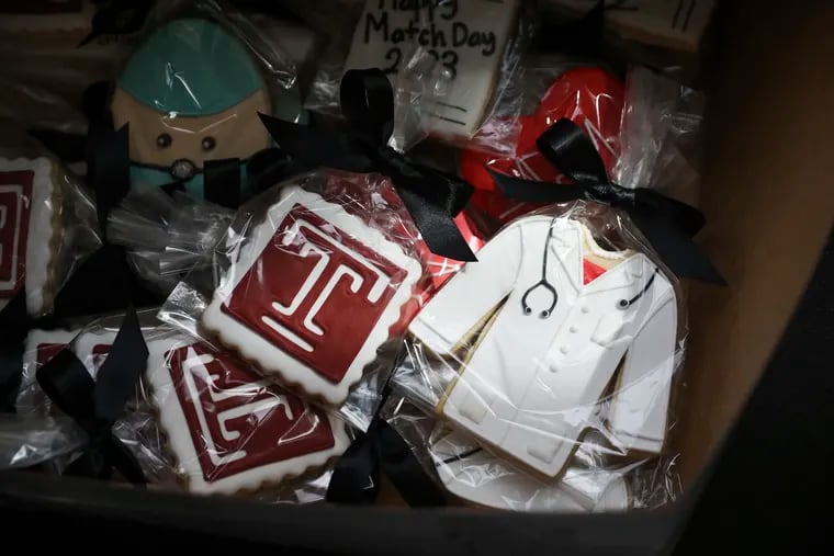 Medical themed cookies at a Match Day celebration at the Lewis Katz School of Medicine at Temple University in Philadelphia on Friday, March 17, 2023. On Thursday, Temple announced it was opening a second regional campus for its medical school in Central Pa., which will enroll its first class in 2027.