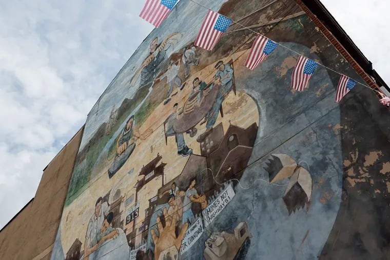 The History of Chinatown mural at 10th and Winter Streets in Chinatown in July.  The Philadelphia Chinatown Development Corporation has begun a 15-month project to move the iconic mural.