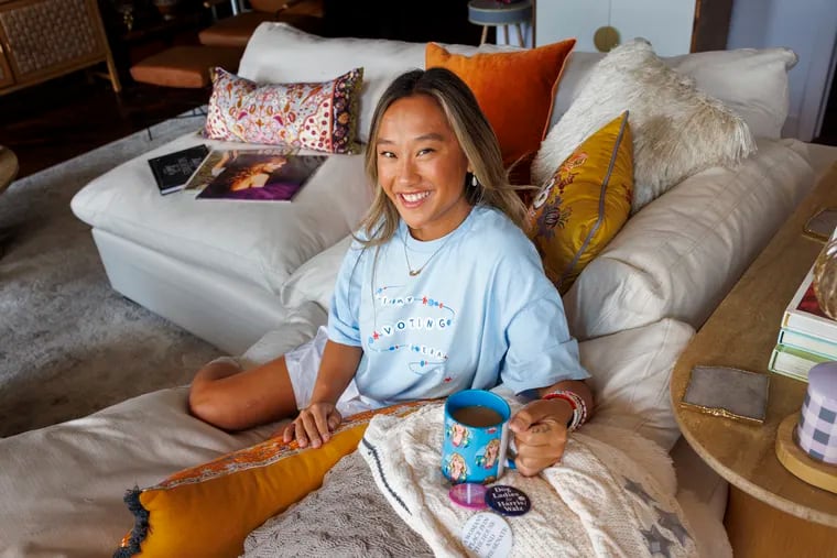 Annie Wu Henry, campaign manager for Swifties for Kamala at her home in Fishtown on Thursday, September 12, 2024.