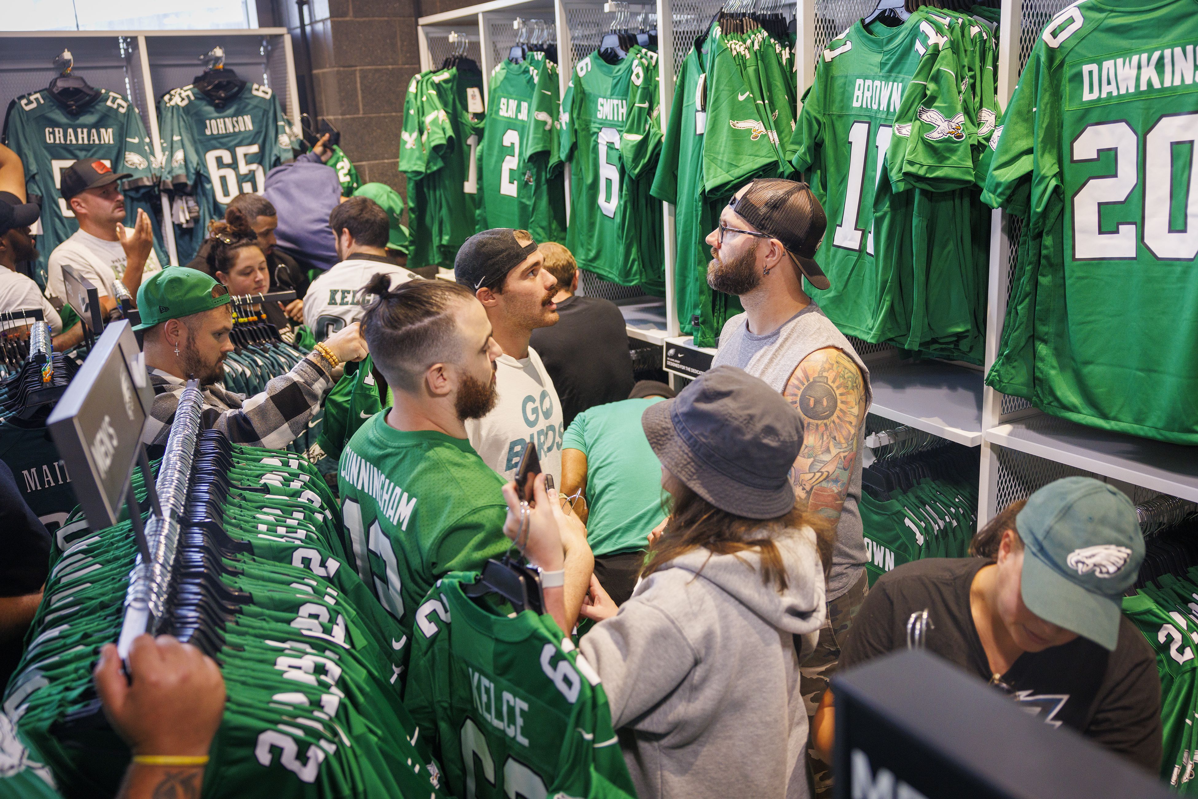 Eagles kelly green jerseys just hit the Pro Shops. Fans are already  clamoring.