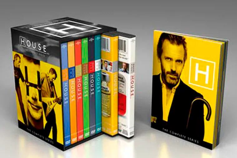 This product image released by NBCUniversal shows the DVD collection for "House: The Complete Series." The collection includes 41 discs with all 176 episodes, plus a 24-page souvenir booklet. (AP Photo/NBCUniversal)