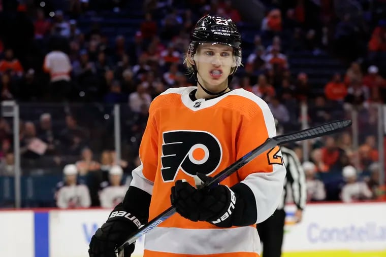 Oskar Lindblom was having the best season of his young career before a cancer diagnosis in December. He completed chemotherapy treatments in July and joined the Flyers in Toronto a few weeks later. He participated in a pregame practice on Aug. 16.