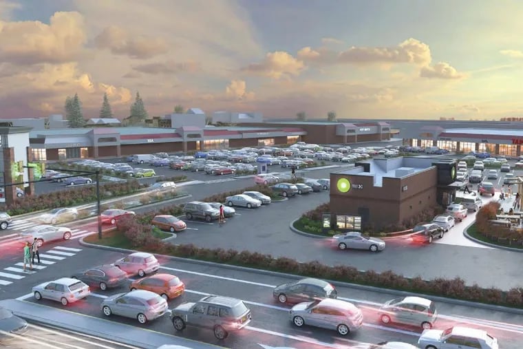 Artist's rendering of Port Richmond Village shopping center after revamp into what's being called Fishtown Crossing.