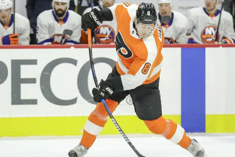 Flyers defenseman Robert Hagg is focusing on his defense, not whether he will get to score a goal.