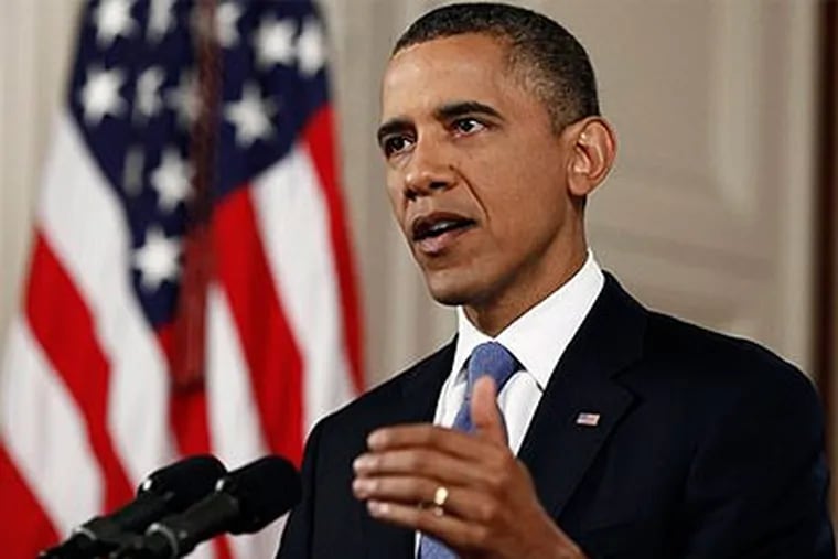 In this Thursday, June 28, 2012 file photo, President Barack Obama speaks in the East Room of the White House in Washington. His re-election campaign has fallen behind the fund-raising pace set in 2008 in the Philadelphia region. (AP Photo/The New York Times, Luke Sharrett, Pool, File)