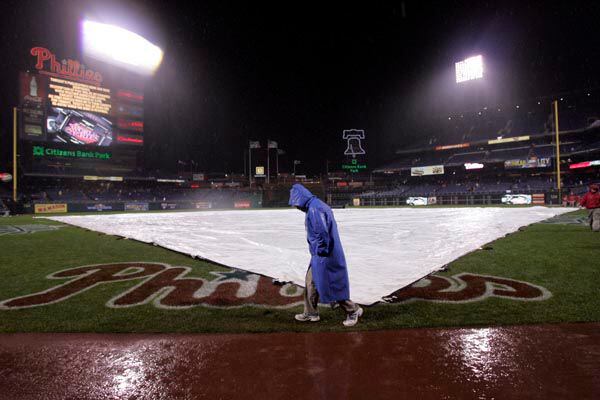 Fireworks explode over Citizens Bank Park before the start of Game 1of the  National League championship series between the Philadelphia Phillies and  Los Angeles Dodgers Thursday, Oct. 9, 2008, in Philadelphia. (AP