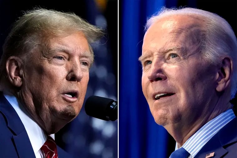 Former President Donald Trump, left, and President Joe Biden are polling evenly in Pennsylvania, but past polls underestimated the former president's support in Pennsylvania.