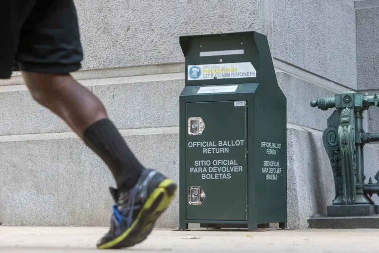 City Commissioners of Philadelphia ballot box on south side of City Hall.