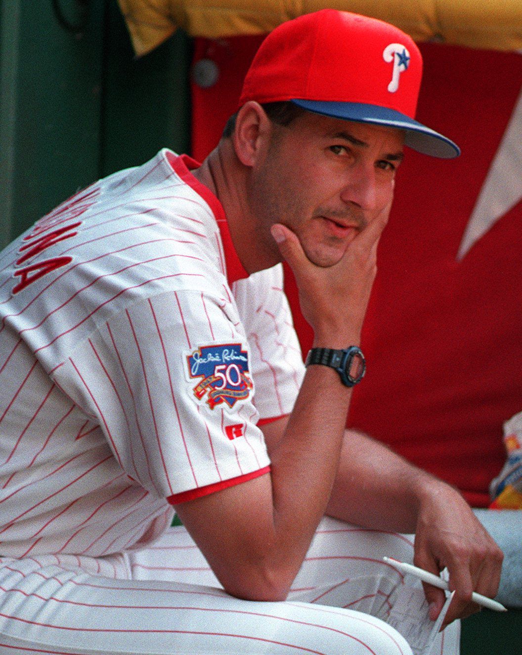 Phillies pitcher somehow catches a comebacker in his jersey