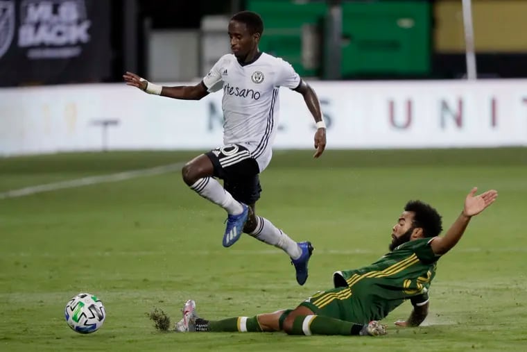 Portland midfielder Eryk Williamson (right), seen here playing against the Union's Jamiro Monteiro last summer, has been one of the best young Americans in MLS this year.