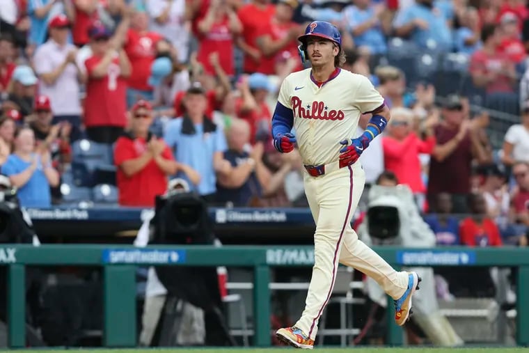 Phillies second baseman Bryson Stott homered on Sunday.