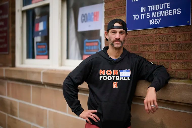 Ryan Sanders, a sheet metal worker and president of the Erie-Crawford Central Labor Council, poses for a photo outside the United Steelworkers Local 3199 union hall.