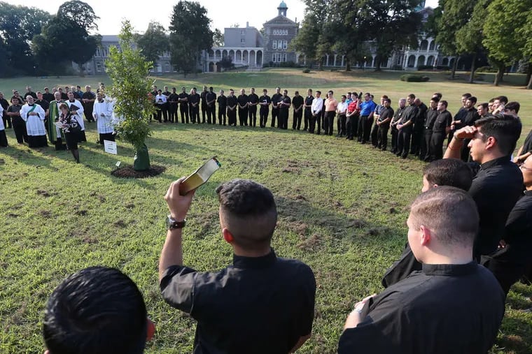 Incoming Archbishop Nelson Perez is a graduate of the Archdiocese of Philadelphia's St. Charles Borromeo Seminary. In this 2015 photo, a white oak is planted and blessed at the seminary to mark Pope Francis' visit to Philadelphia.
