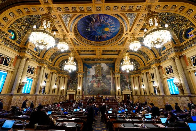 The Pennsylvania House of Representatives at the state capitol in Harrisburg.