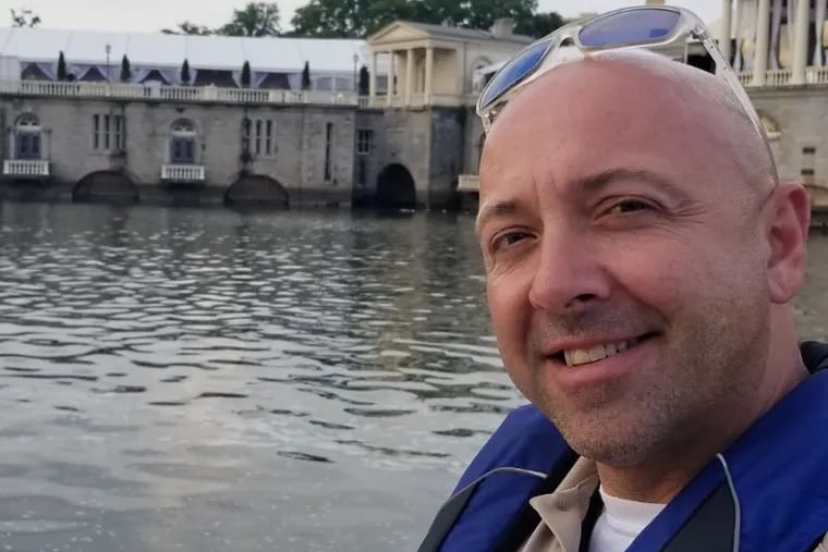 Ron Evancho, a sergeant in the Pennsylvania Fish and Boat Commission's Waterways Conservation Officers law enforcement force, along the Schuylkill near the Fairmount Dam in Philadelphia.