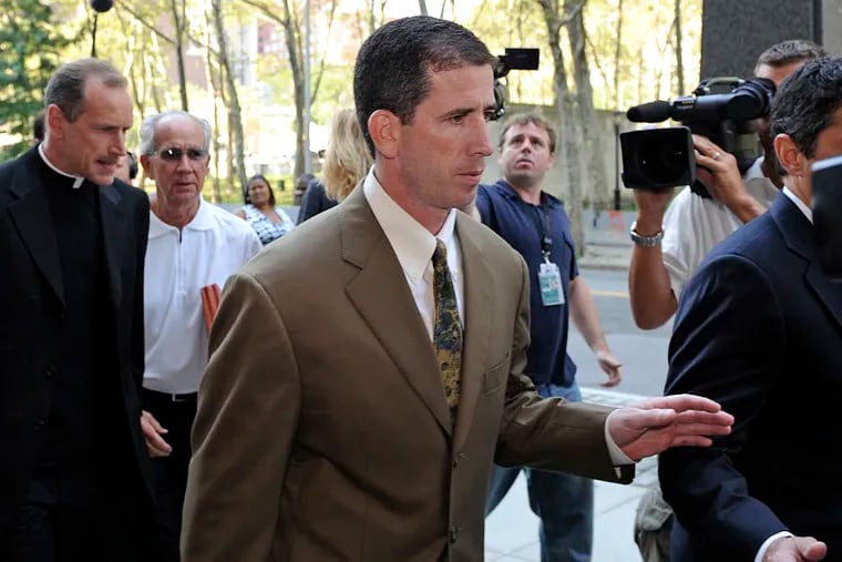 Former NBA referee Tim Donaghy arriving at Brooklyn federal court for his sentencing in July 2008.
