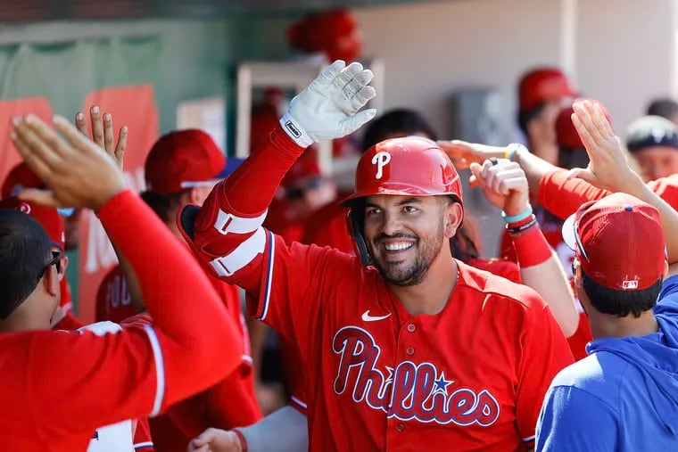 Phillies 4, Twins 4: Darick Hall shows how he can make the roster — hit.  'That's my calling card