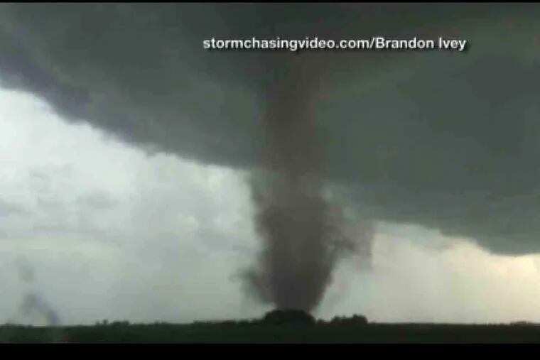 This iPhone screen shot of a tornado video was taken from the Weather Channel's app.