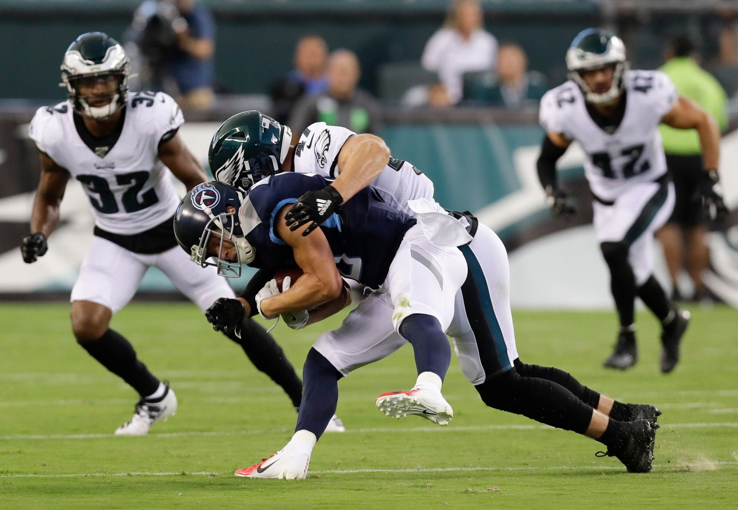 August 8, 2019: Philadelphia Eagles Cheerleaders in action during the NFL  game between the Tennessee Titans and the Philadelphia Eagles at Lincoln  Financial Field in Philadelphia, Pennsylvania. Titans won 27-10.  Christopher Szagola/CSM