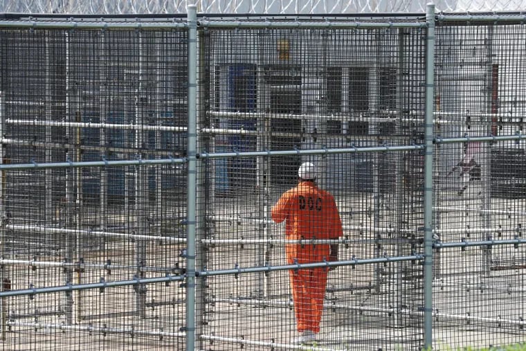 An inmate in a high-security yard at SCI Graterford. Last year, Graterford prisoners were moved to nearby SCI Phoenix.