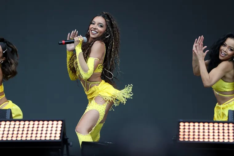 Tinashe performs on the Rocky stage during the Made in America festival in Philadelphia, Pa. on Sunday, September 5, 2021. .