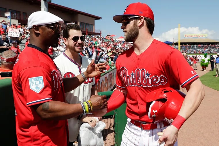 Hall of Famer Brian Dawkins helped the Phillies sign Bryce Harper, then  watched his debut