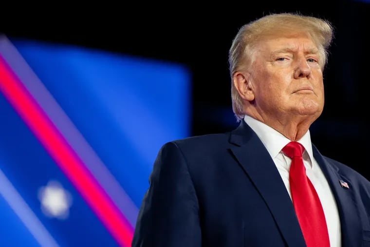 Former president Donald Trump at the Conservative Political Action Conference in Dallas on Saturday.