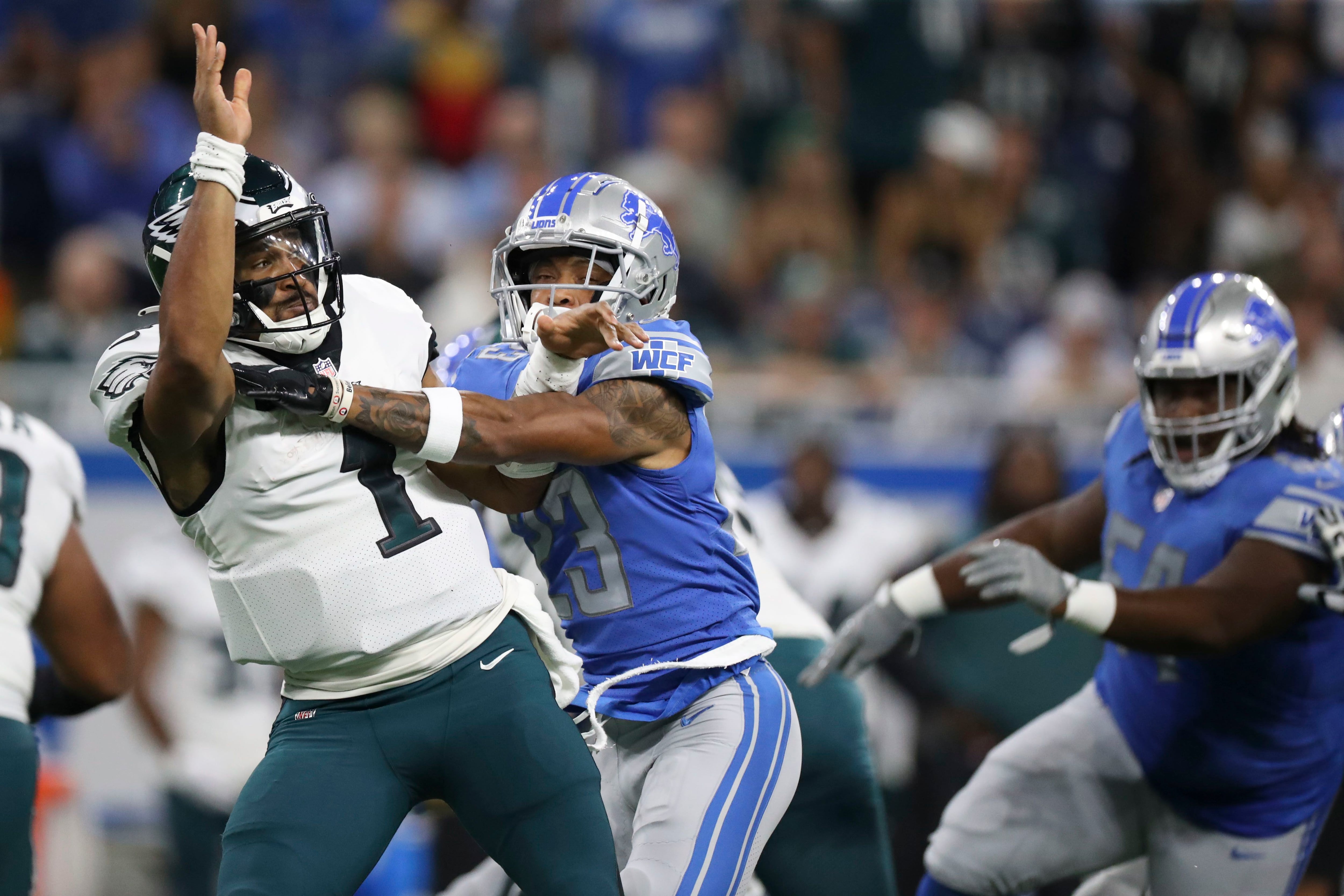 Eagles' James Bradberry returns an INT for a touchdown vs. Lions