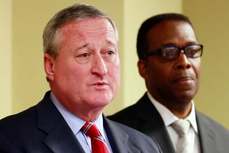 Mayor Jim Kenney and Council President Darrell L. Clarke. Their offices are at odds over the findings of an independent audit of the city's property assessment methods.