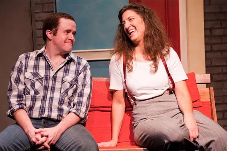 Leah Walton as Gilda Radner, Matt Pfeiffer as Alan Zweibel, her friend and "SNL" writer who wrote "Bunny Bunny" after her death.