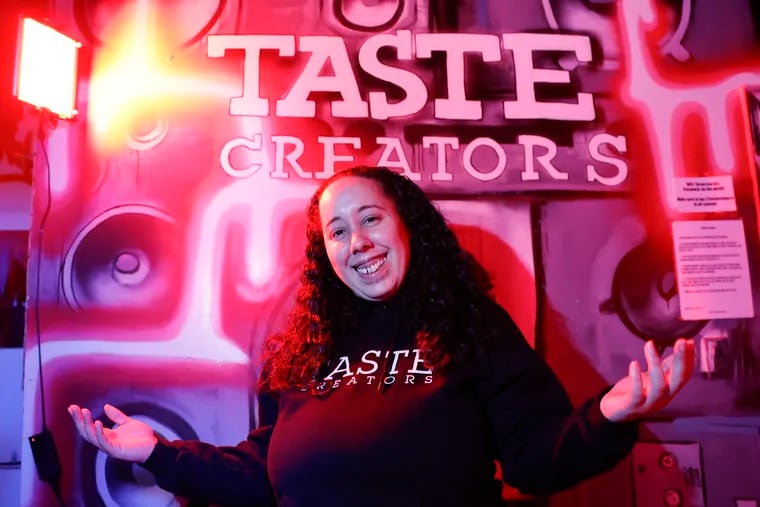 Taste Creators founder/owner Brianna DeMayo, in her music recording studio in Fishtown on Thursday, May 23, 2024. DeMayo teaches artists about the music industry and how to help their careers take off.
